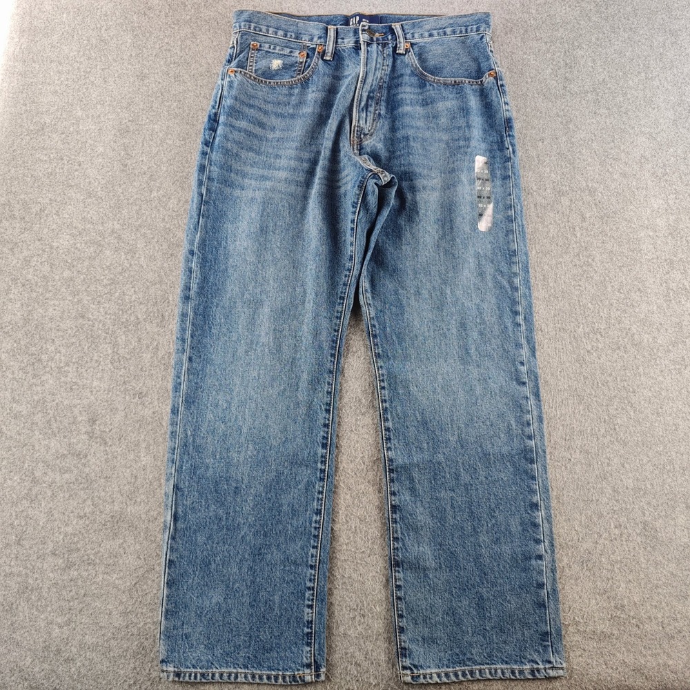 Gap Original Straight Jeans Mens 32x30 Blue Denim Medium Wash Classic Fit NWOT